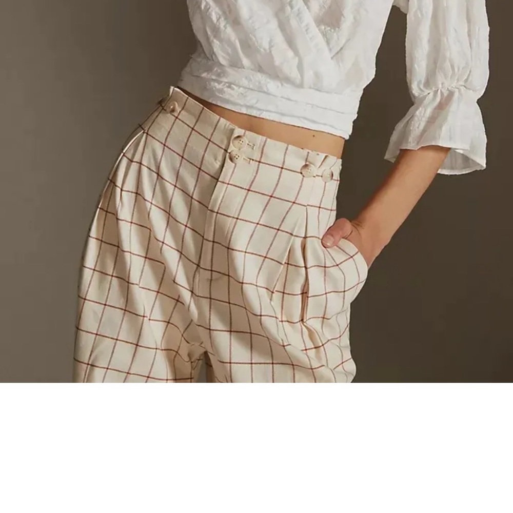 Anthropologie plaid wide-leg trouser pants